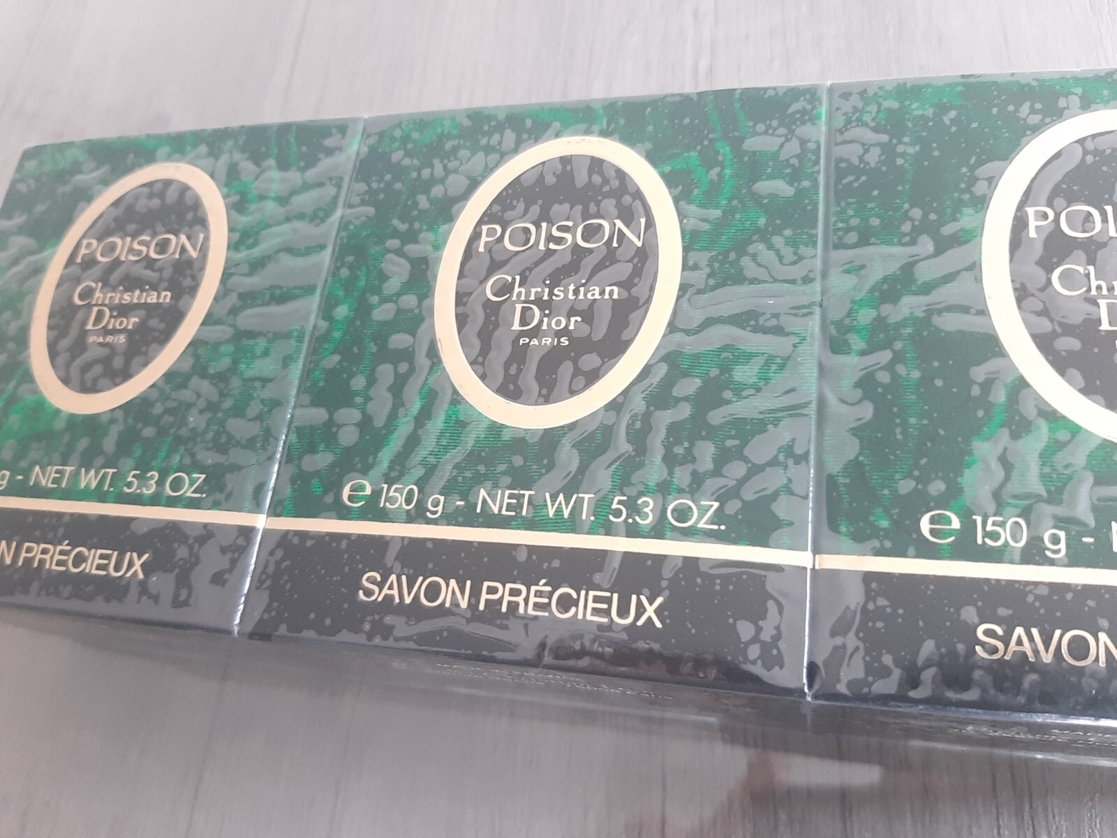 Christian Dior Poison 150g Savon Precieux Soap 5.3 OZ 3 Set Vintage Sealed New
