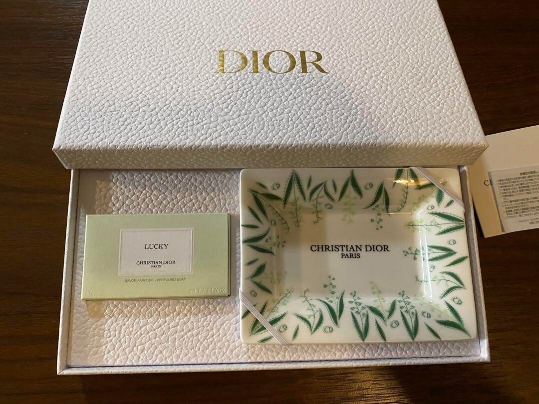 Christian Dior Maison Lucky soap set Soap & Soap Dish Tray Ceramics Gift NEW
