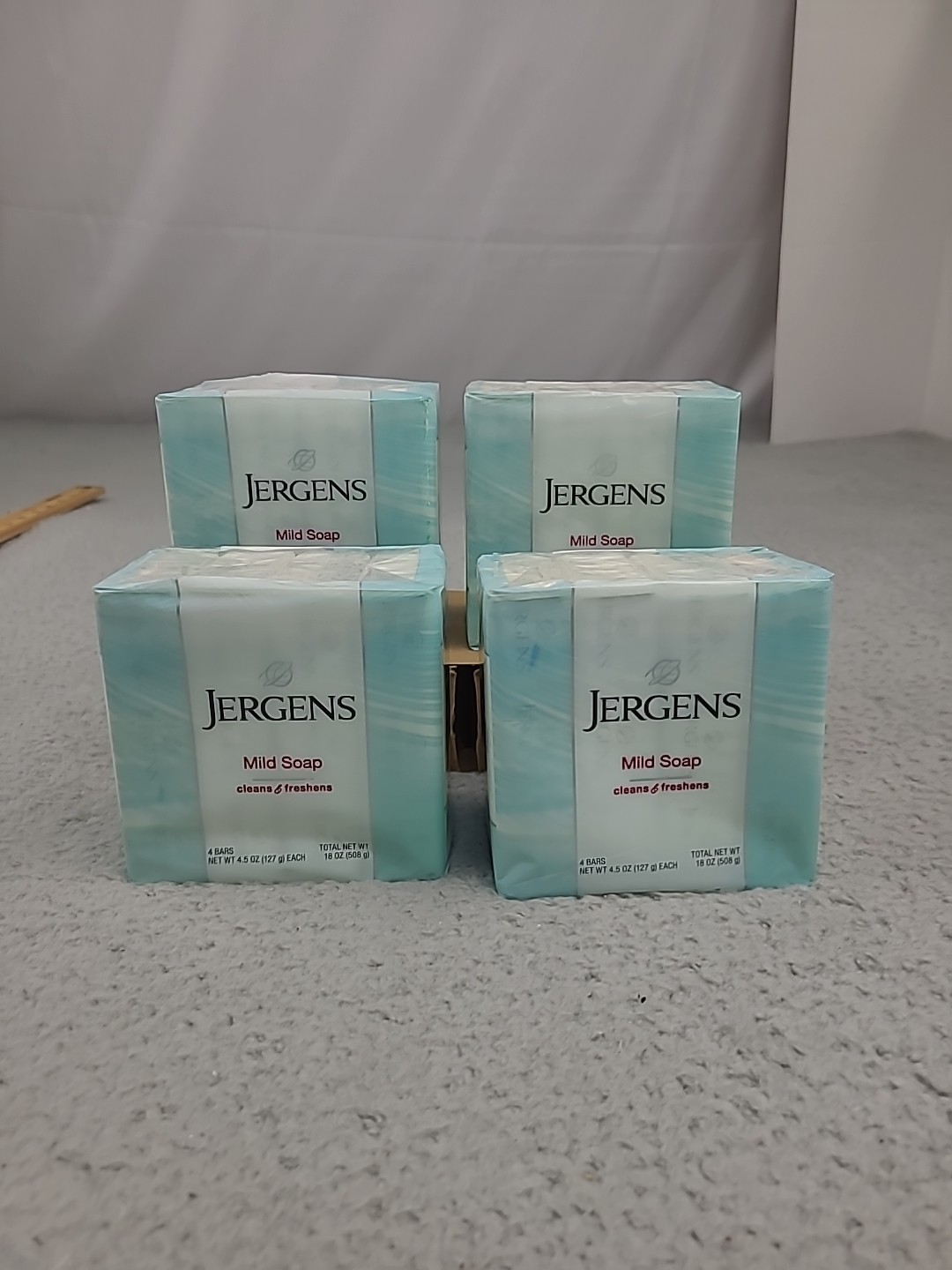 (4) Packs Jergens Mild Soap 4 Bars, 4.5oz Each, Total 16 BARS Per Pack BIG BARS.