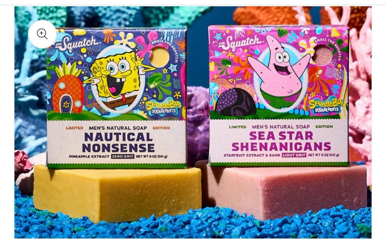Dr. Squatch SPONGEBOB SQUAREPANTS & PATRICK Limited Edition Natural Soap Bar SET