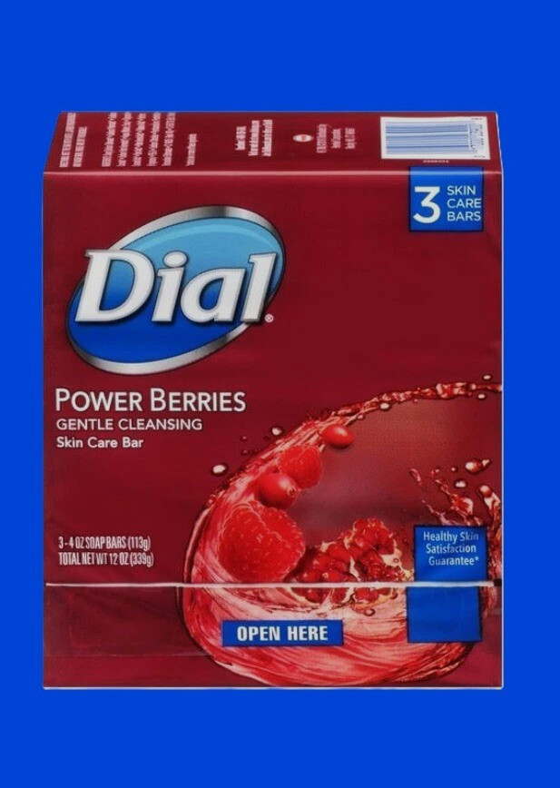 Dial Glycerin Soap Bars with Power Berries Raspberry Pomegranate 12 Oz 3 Pack