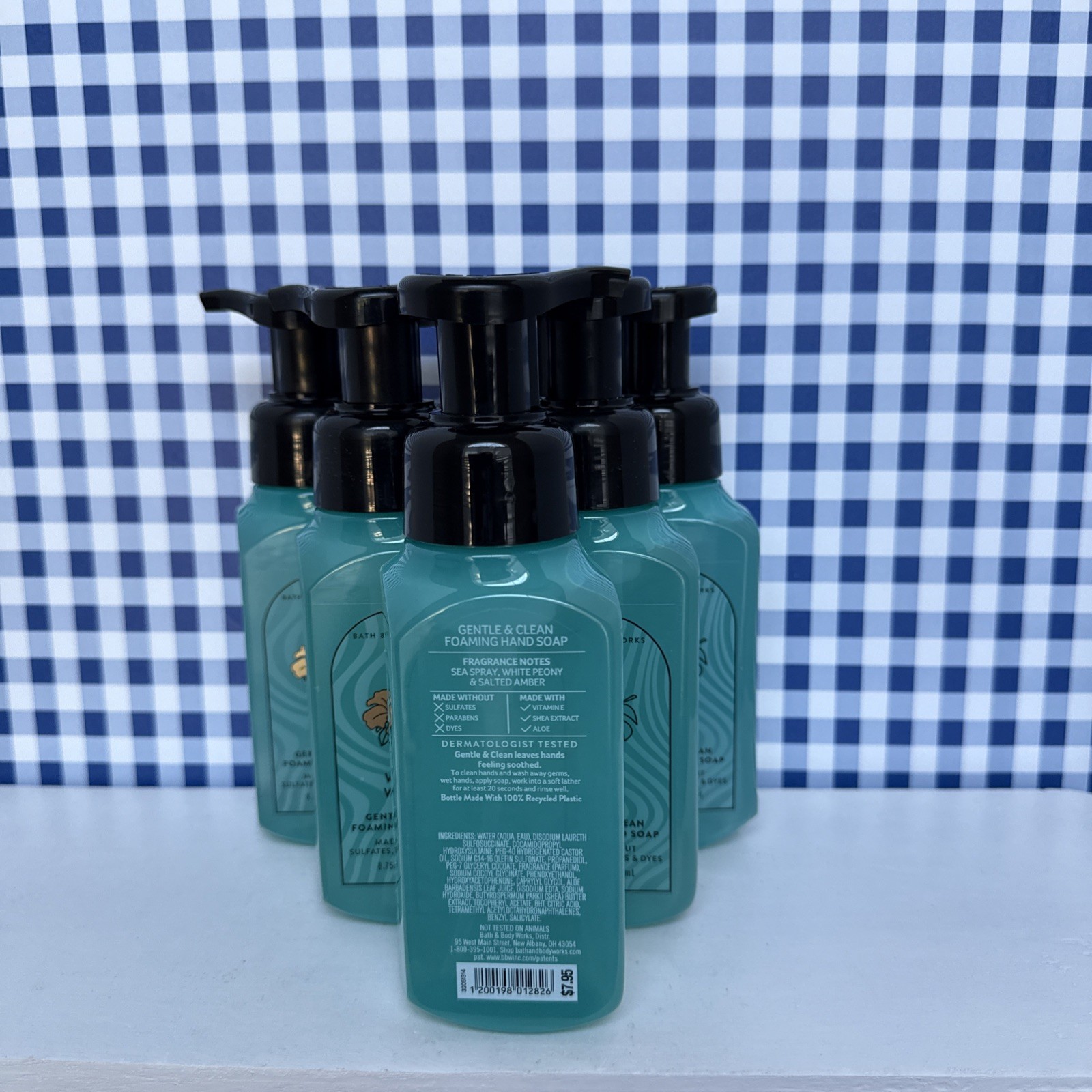 6X ~ Bath & Body Works ~ WHITE WAVES ~ Gentle Foaming Hand Soap