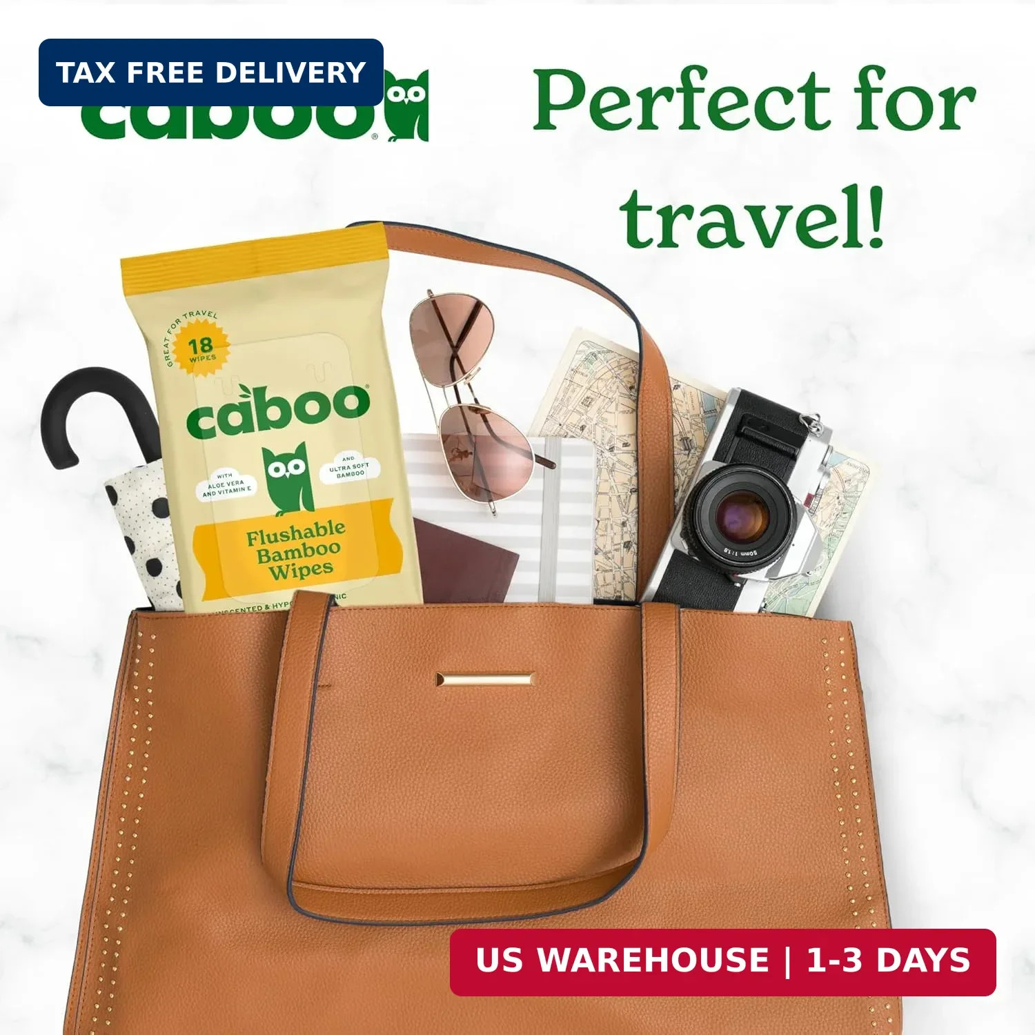 Caboo Tree Free Flushable Wipes, Travel Wipe, Certified Flushable, Septic Safe,
