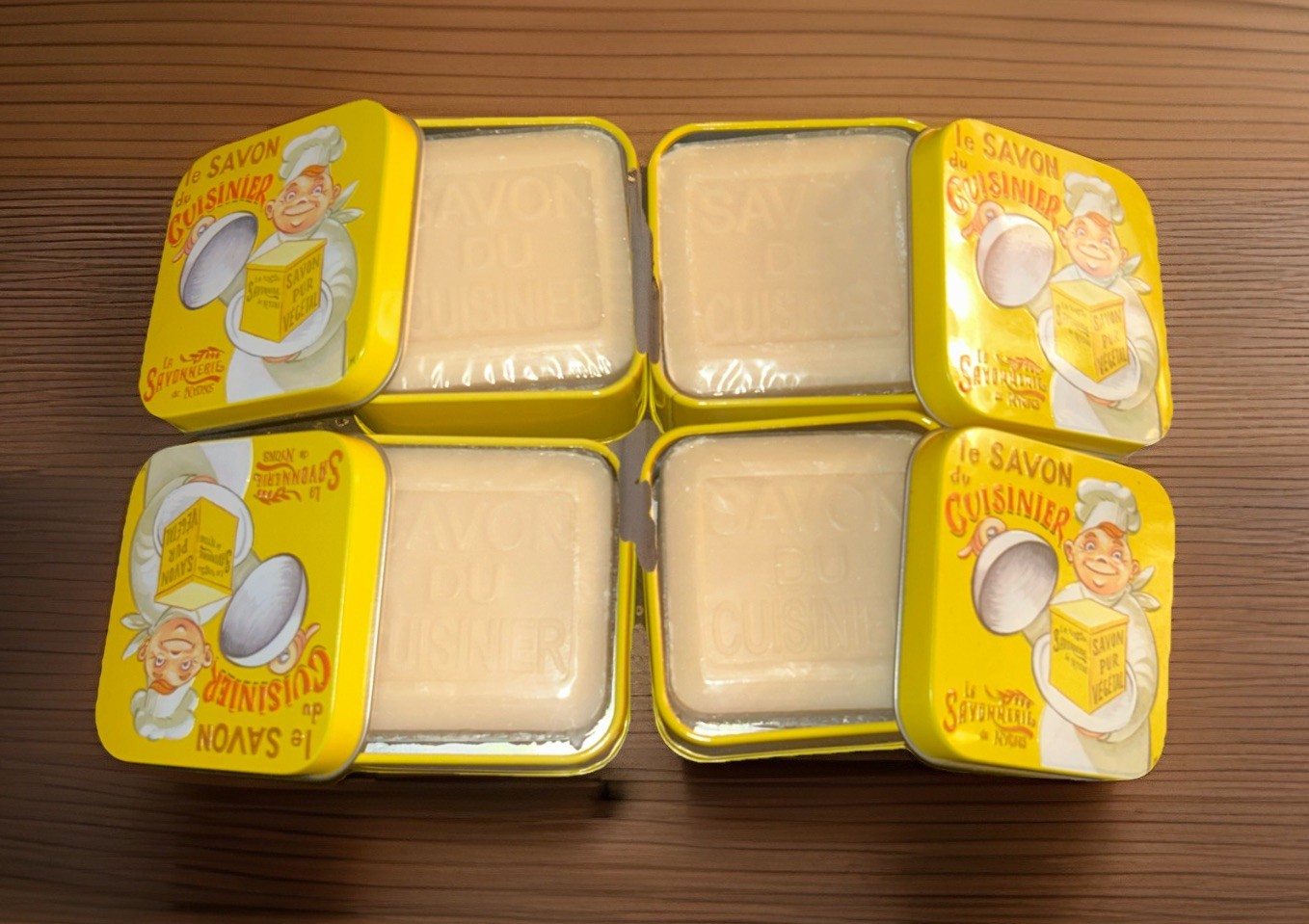 Lot of 4 LA SAVONNERIE De NYONS French Triple Milled Anti Odor Soaps/Tins-3.35oz