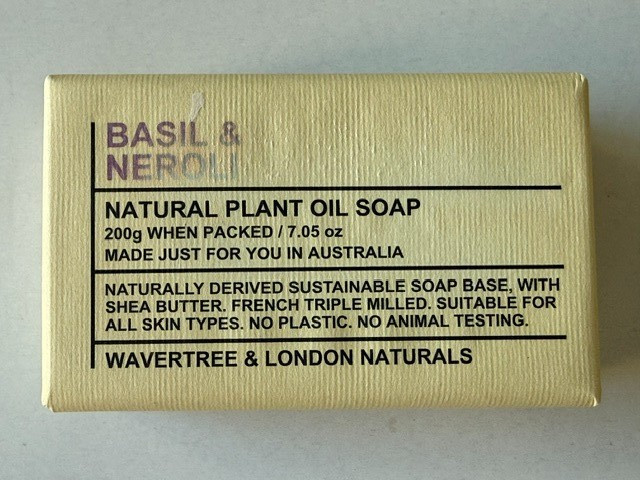 Wavertree & London Naturals Basil & Neroli Soap Bar 200 gr New Free Ship