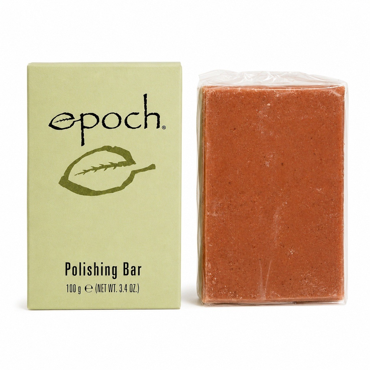 Epoch 3.4oz Polishing Bar Glacial Marine Mud Soap-Free Cleanser Brown Made USA