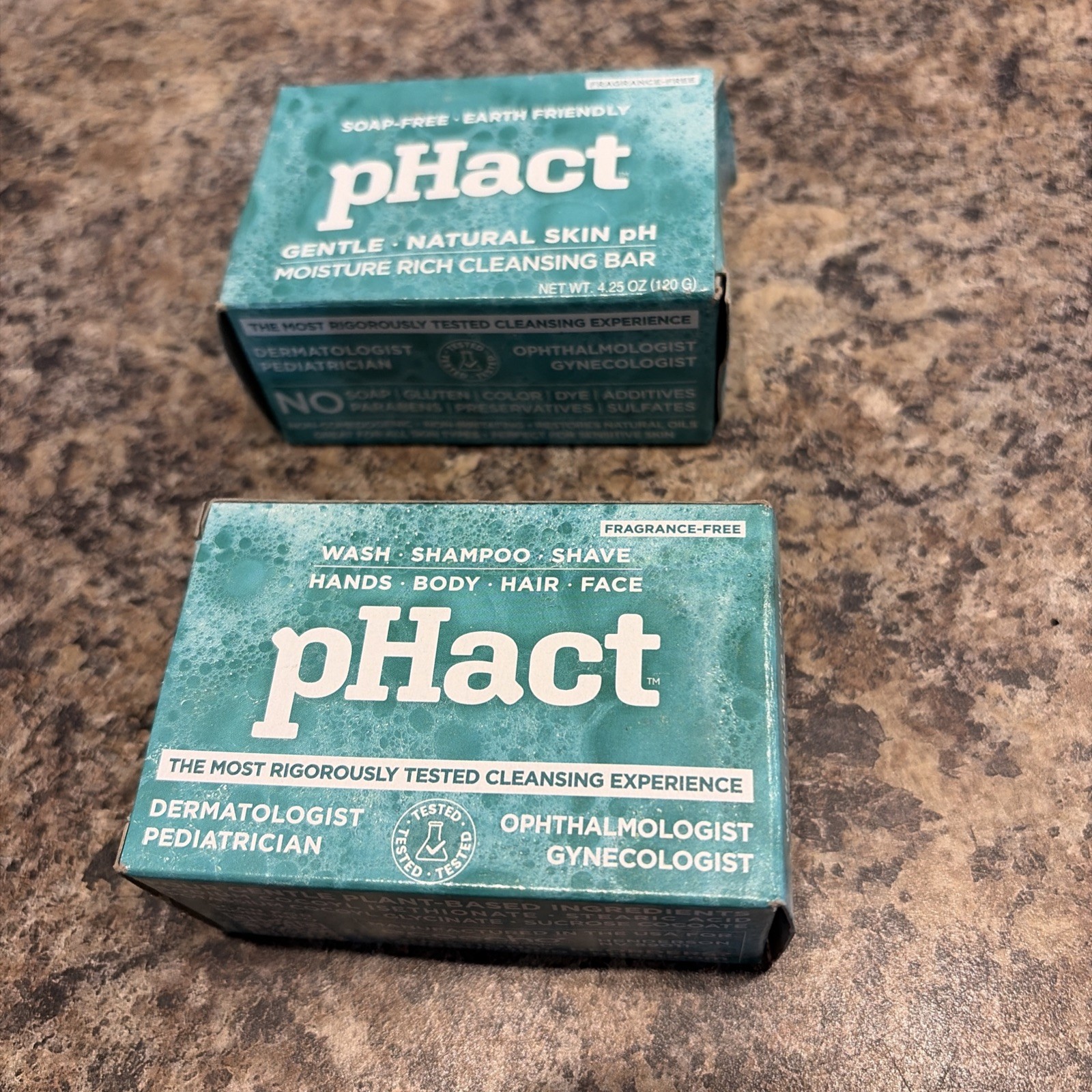 pHact Cleansing Bars Soap, Dye, Gluten Free Doctor RX 4.25oz 2 Pack Unscented