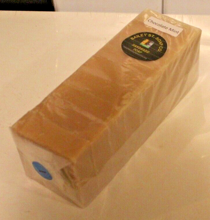 Chocolate Mint Cold Processed handmade soap loaf, 9 precut bars- FREE Shipping