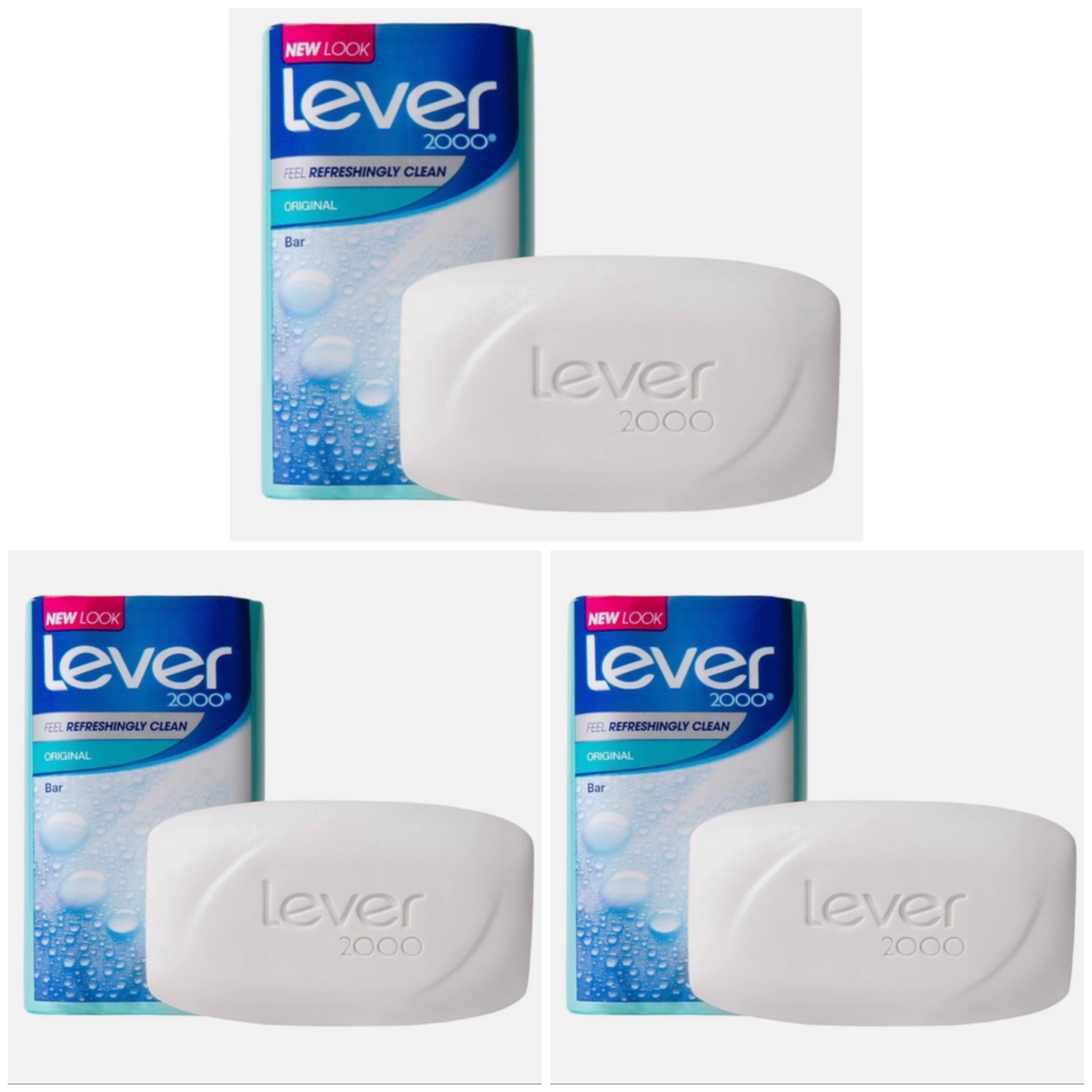 3 X Lever 2000 Original Healthy Fresh Skin Bar Soap Boxed, 4 oz Each – New