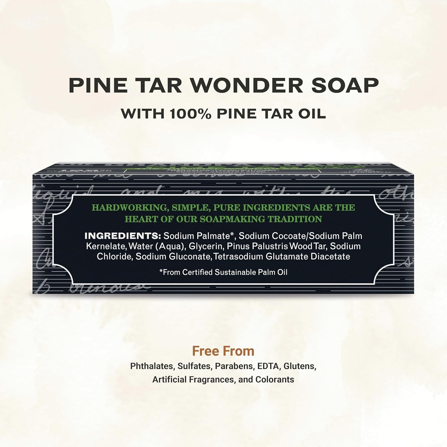Pine Tar Bar Soap for Men-3in1 Cleanser, Deodorizer & Moisturizer, 8 Pk x 4.25Oz