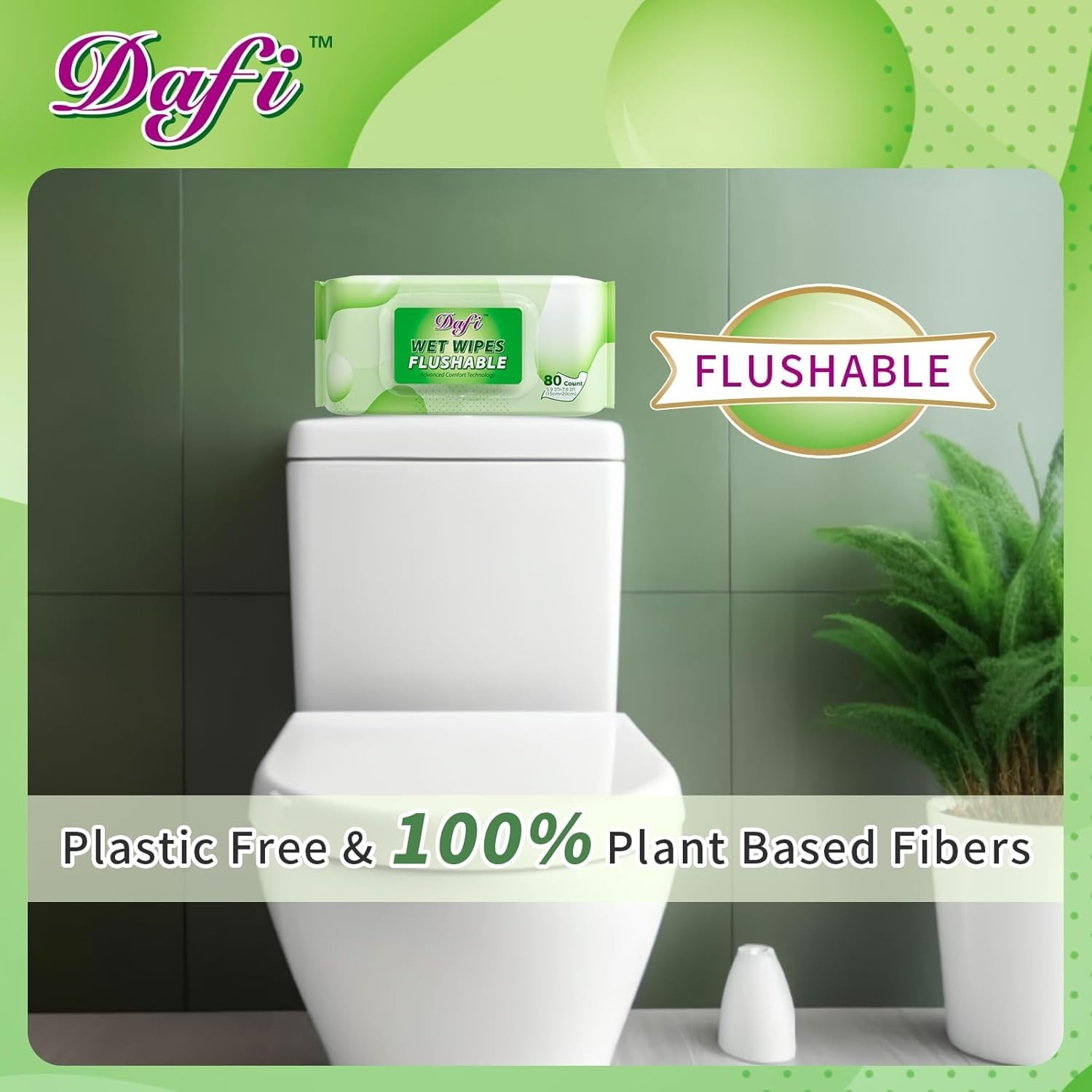 Eco-Friendly Flushable Wipes – 480 Count & 100% Plant-Based for Sensitive Skin