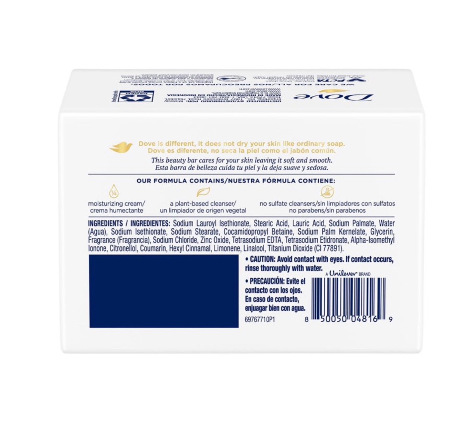 Dove Original Beauty Cream Bar Moisturizing Body Soap Multipack 4 bars -3.17 oz
