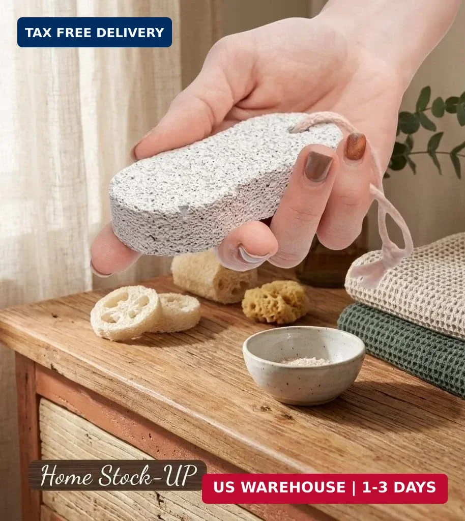 Pumice Stone Pack of 2 Natural Volcanic Stones for Gentle Exfoliation, Callus an