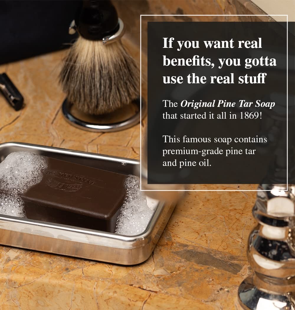 Natural Pine Tar Soap Bar for Men & Women | Eczema & Itchy Skin Relief | 6 Pack