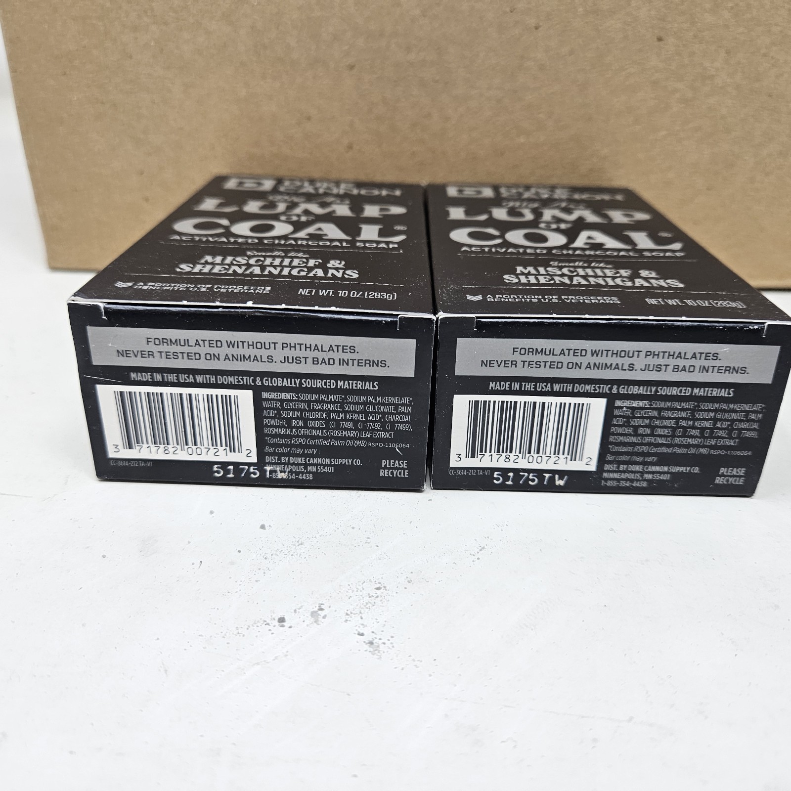 NEW Lot of 2 Duke Cannon Big Ass Lump of Coal 10oz Activated Charcoal Bar Soap