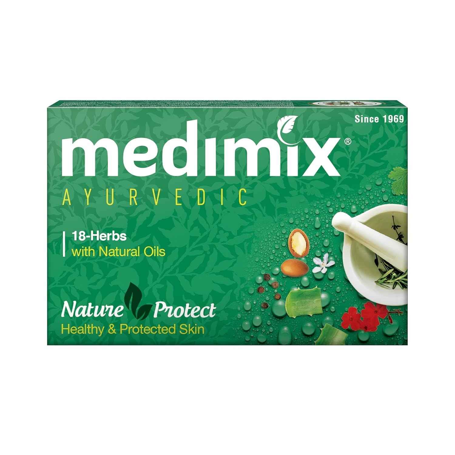 Medimix Ayurvedic Classic 18 Herbs Bathing Soap 125g 100% Vegan ( Pack of 5 )