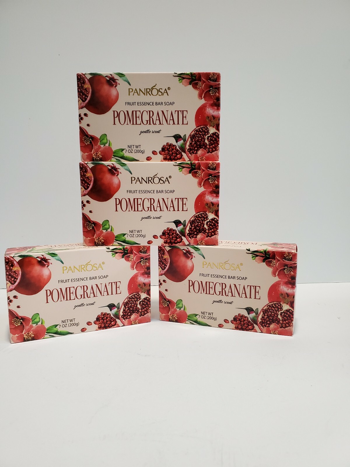 4-Panrosa Pomegranate Fruit Essence Bar Soap 7 oz. Gentle Scent.