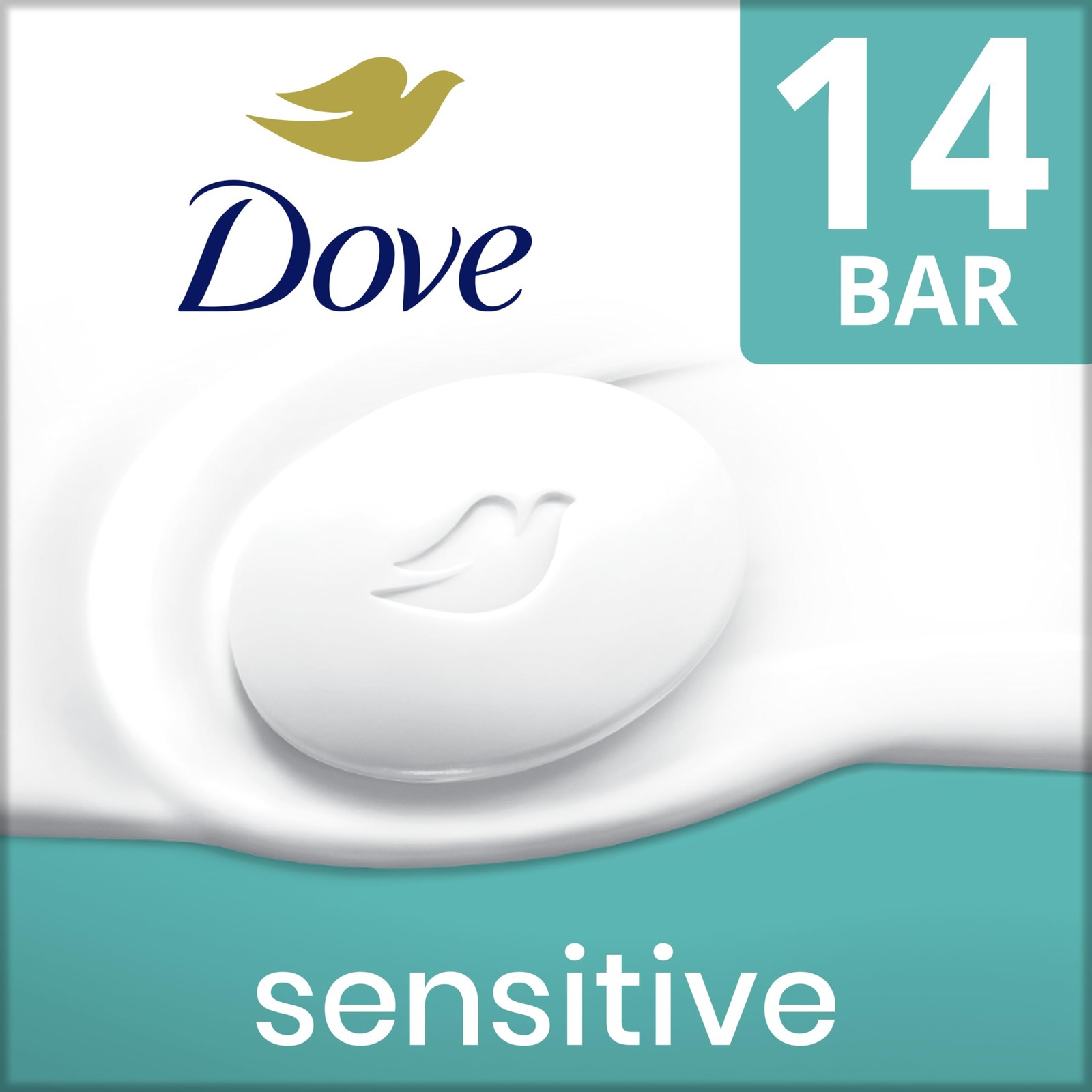 Dove Beauty Bar More Moisturizing Than 3.75 Ounce (Pack of 14), white