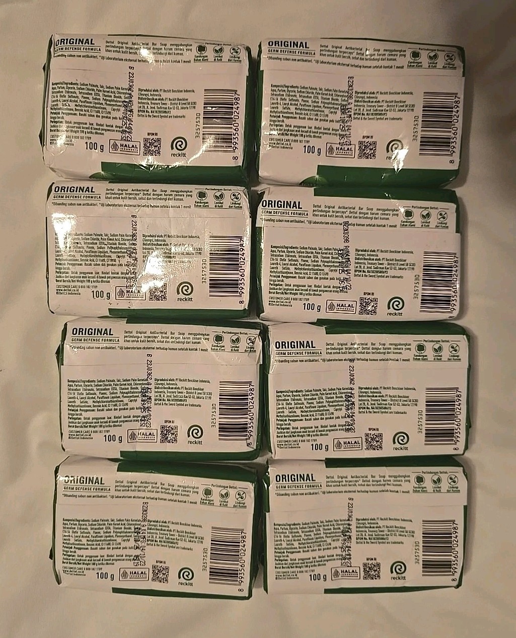 DETTOL Original Antibacterial Soap 8 Bars of Soap 100 gram Each Exp 9/25 & 10/25