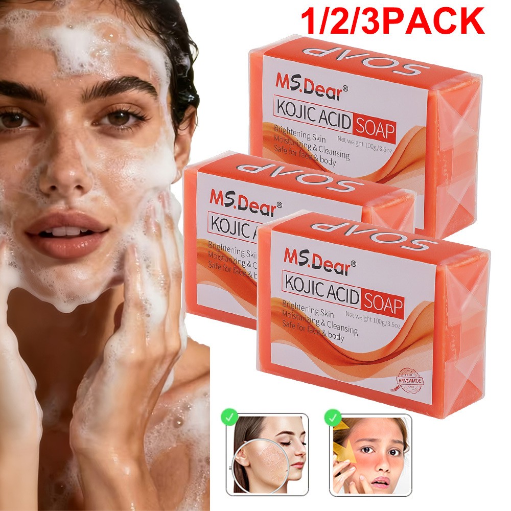 1/2/3X Dark Skin Brightening Soap Original Kojic Acid Soap for Spot Whitening