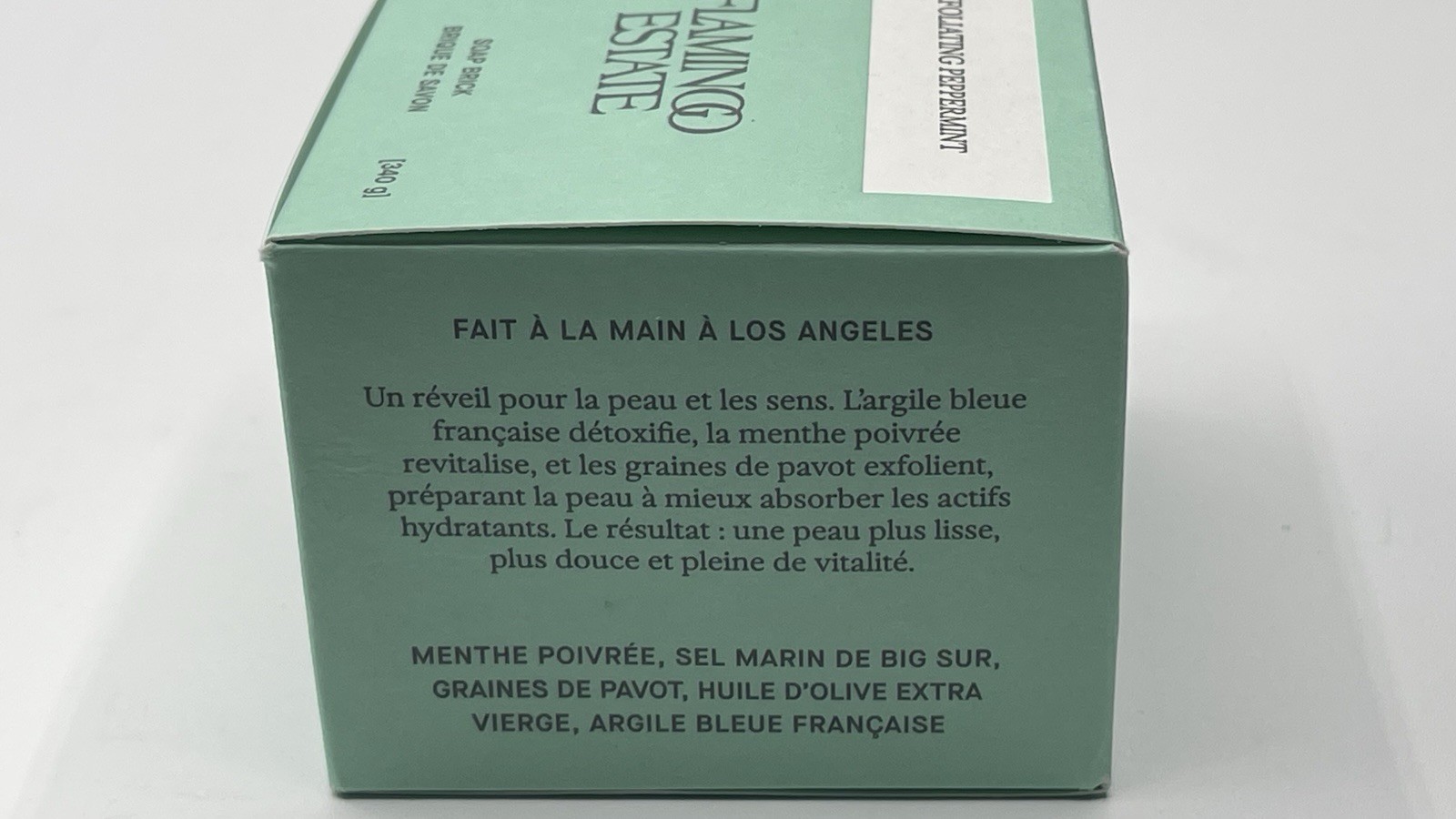 Flamingo Estate Exfoliating Peppermint Soap Brick 12oz Handmade LA
