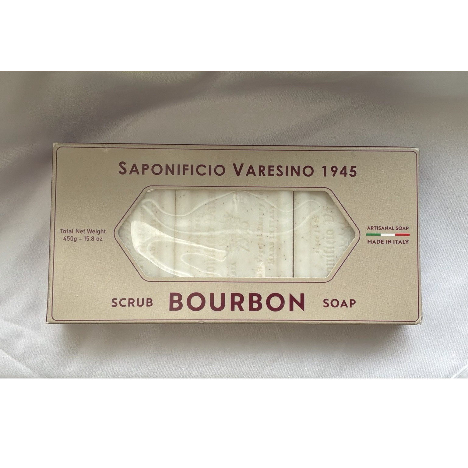 Saponificio Varesino Bourbon Scrub Soap Bar Men Made in Italy 450g 15.8oz