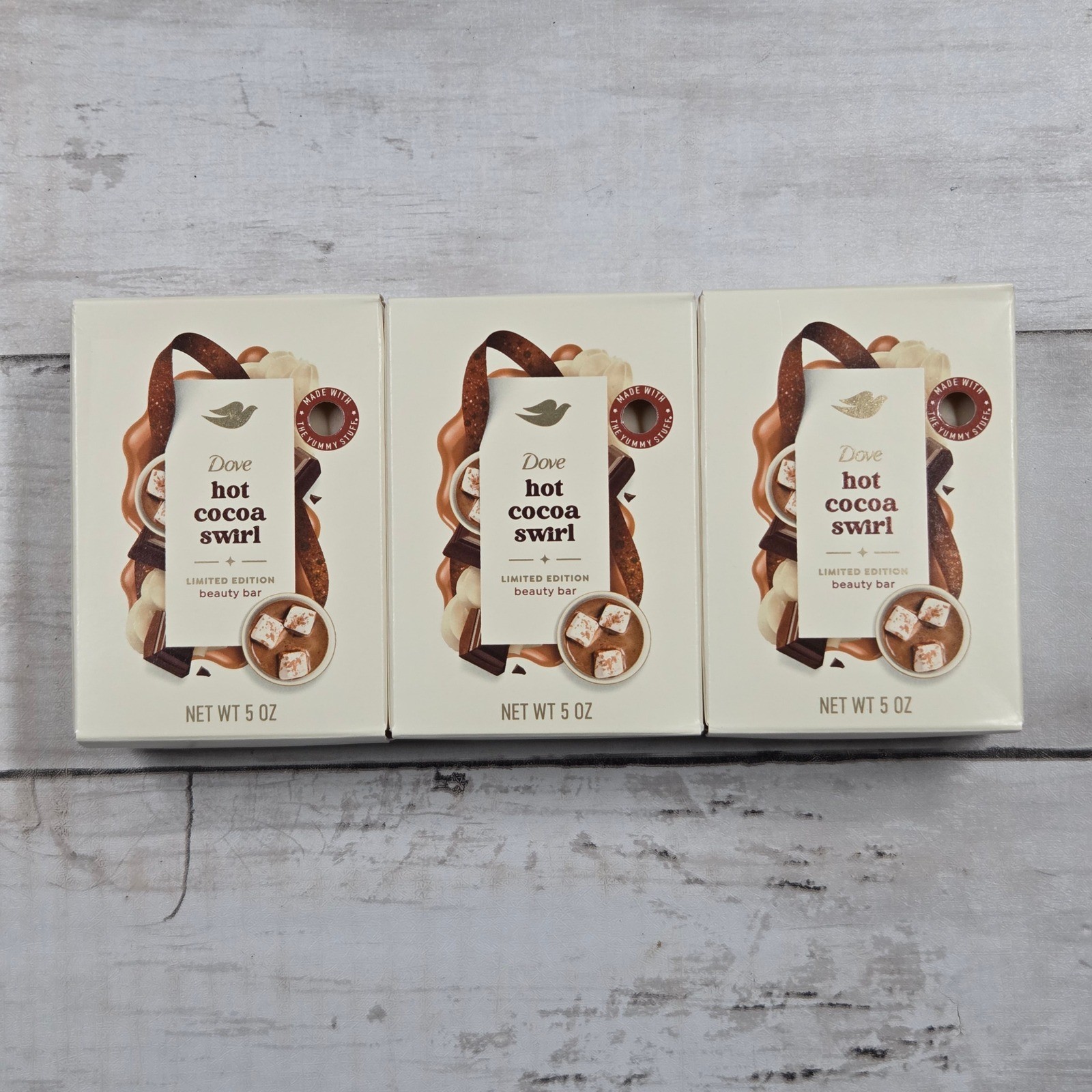 Dove Beauty Bar 5oz Hot Cocoa Swirl 3-Pack Limited Edition