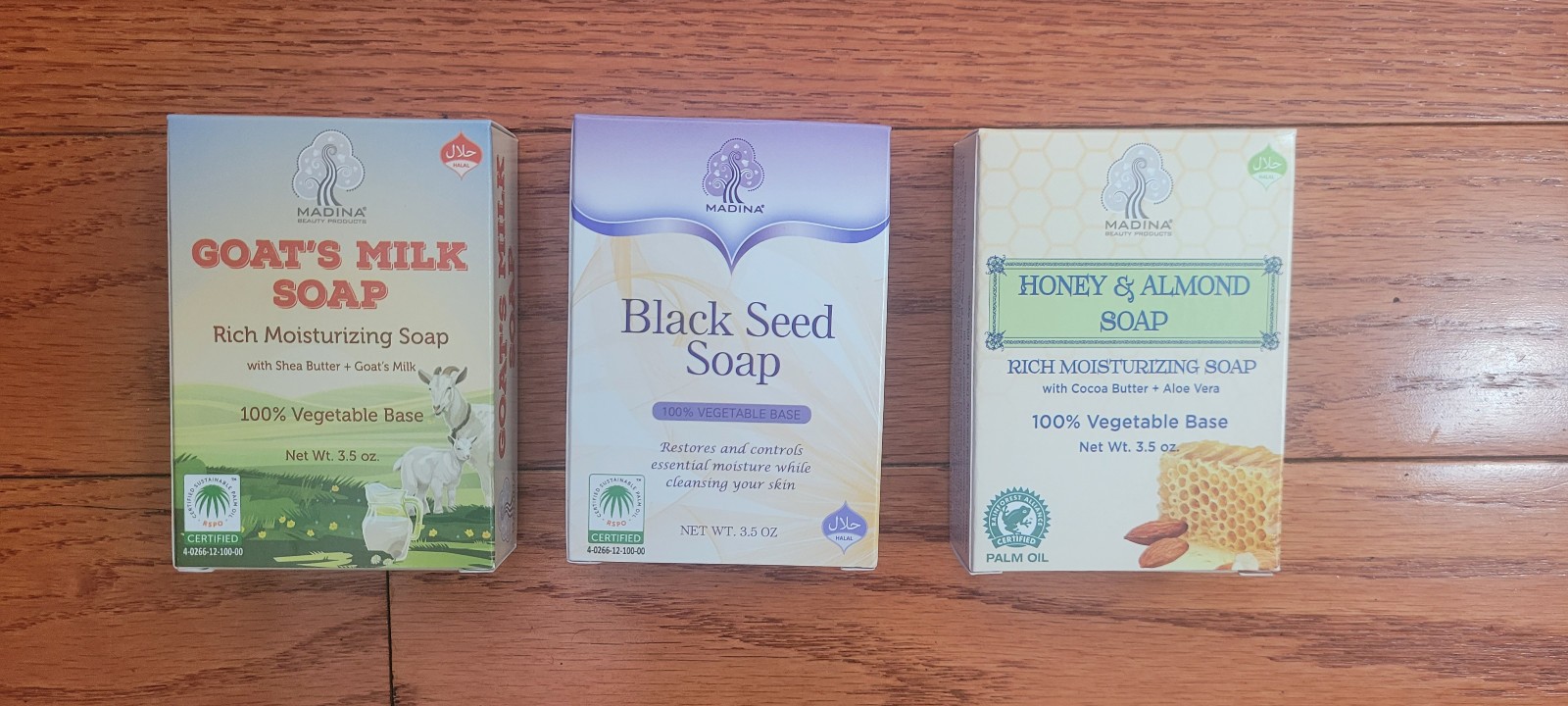 Variety Soap 3 Pack – Goat’s Milk, Black Seed and Honey & Almond 100%