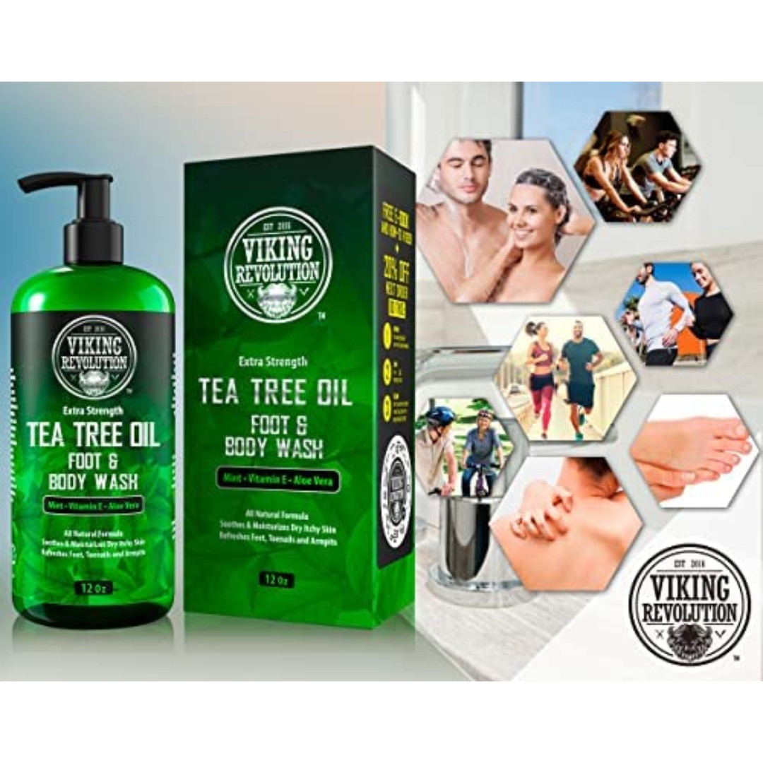 Antifungal Tea Tree Oil Body Wash Soap for Men – Helps Athletes Foot Toenail