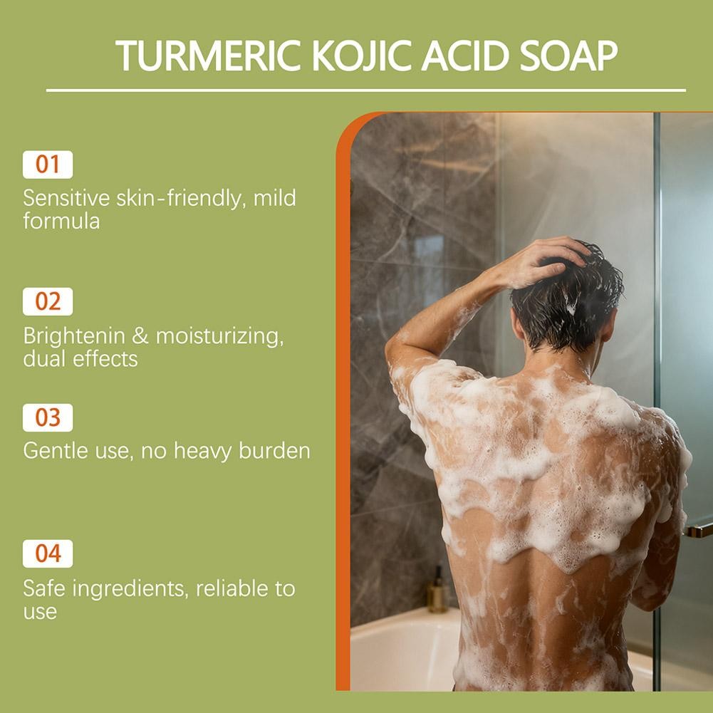 Turmeric Kojic Acid Soap Dim Spot Whiteninsideg Lightening Skin Soap 100g