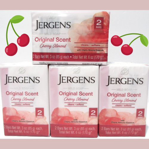 Jergens Cherry Almond Scent 8 Bars 3 Oz Ea Original Scent 8 PACK Mild Soap