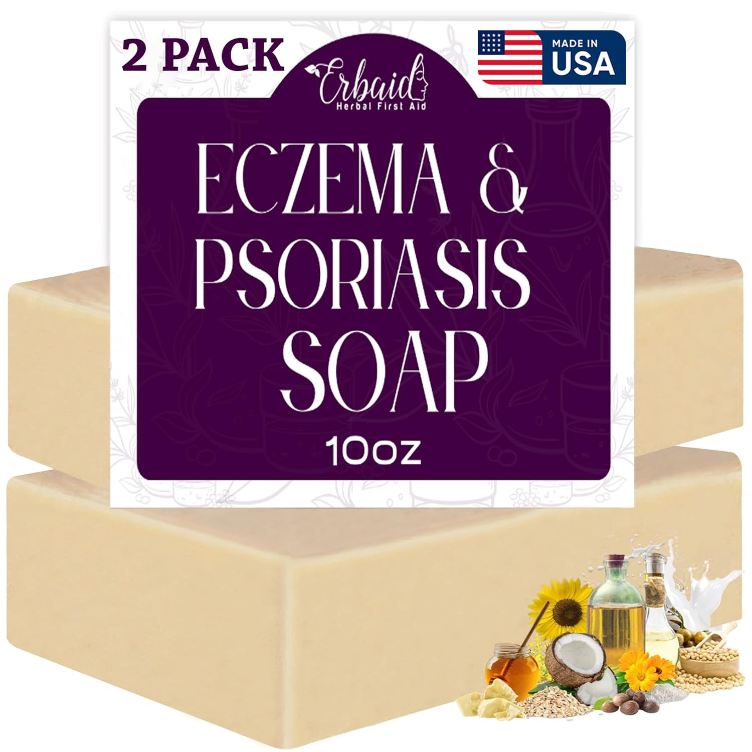 Eczema Soap Bar for Face and Body – All Natural Dermatitis, Psoriasis Treatment