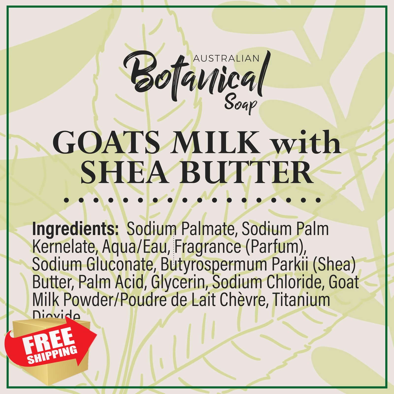 Australian Botanical Soap Goat Milk Shea Butter 6.6oz Pack of 8