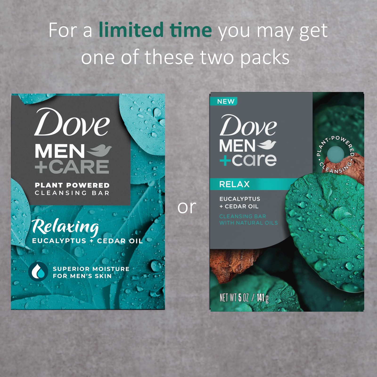 DOVE MEN + CARE Plant-Based w/Eucalyptus Moisture for men`s skin, 5 Oz (4 pack)
