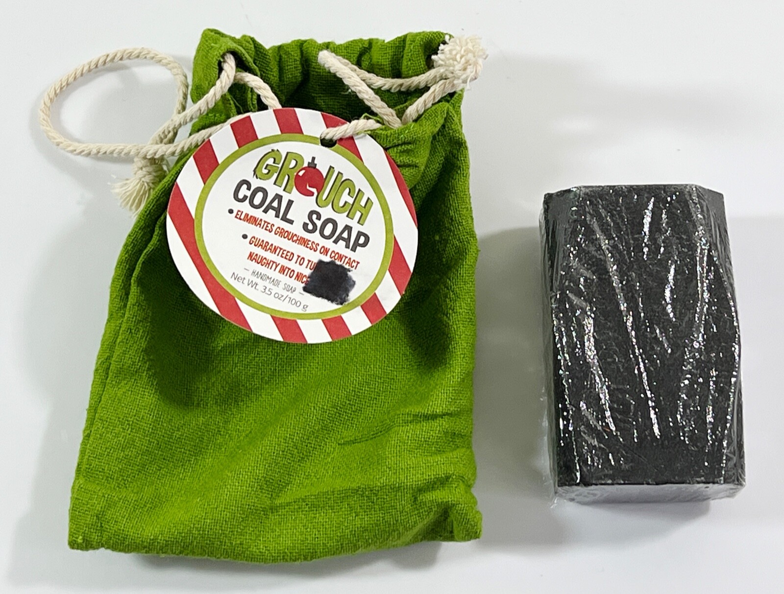 GiftCraft Grouch Bag of Coal Activated Charcoal Soap Gag Gift (NEW)