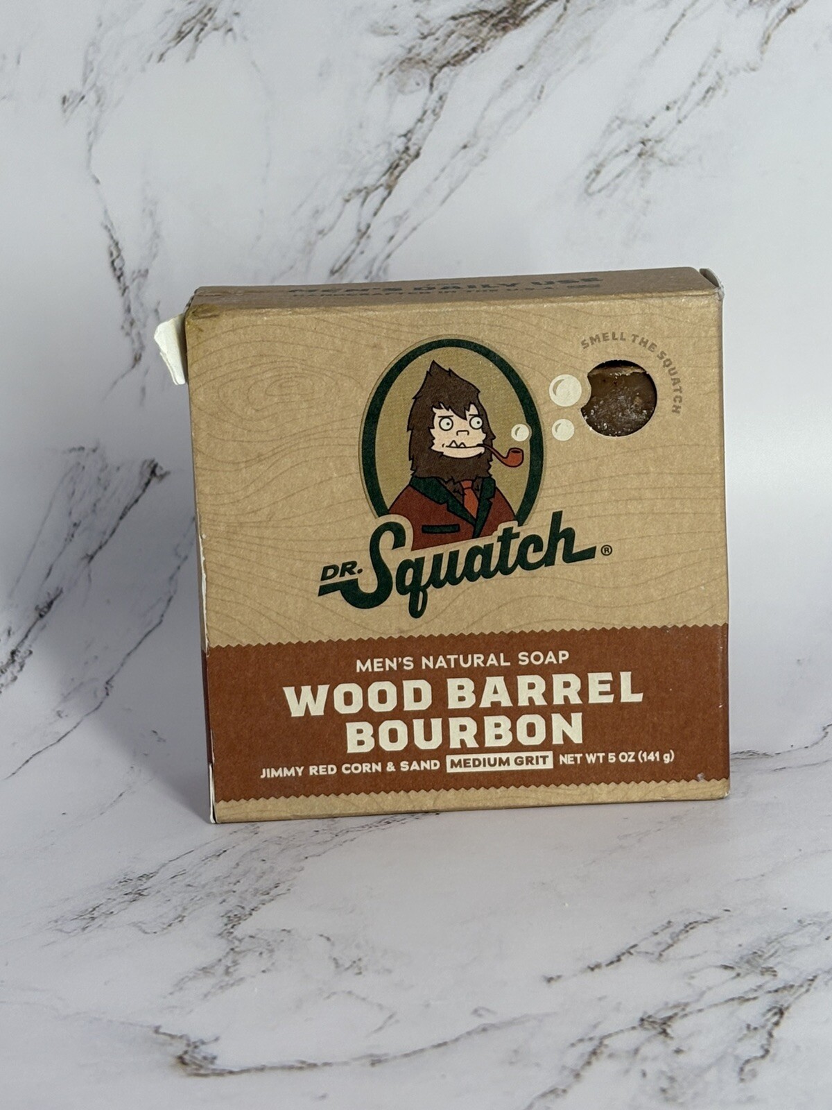 Dr. Squatch Bar Soap for Men Wood Barrel Bourbon 5 Ounce