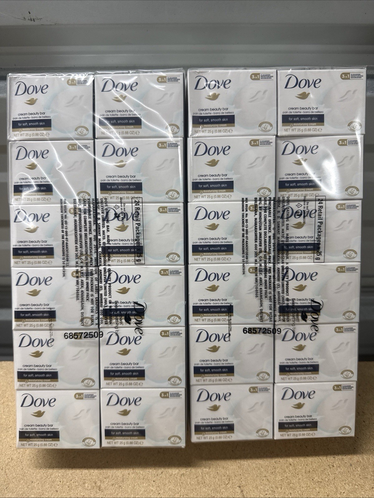 (48) Dove Cream Beauty Bar Travel Size 0.88 oz each, 25g Travel, Hotel