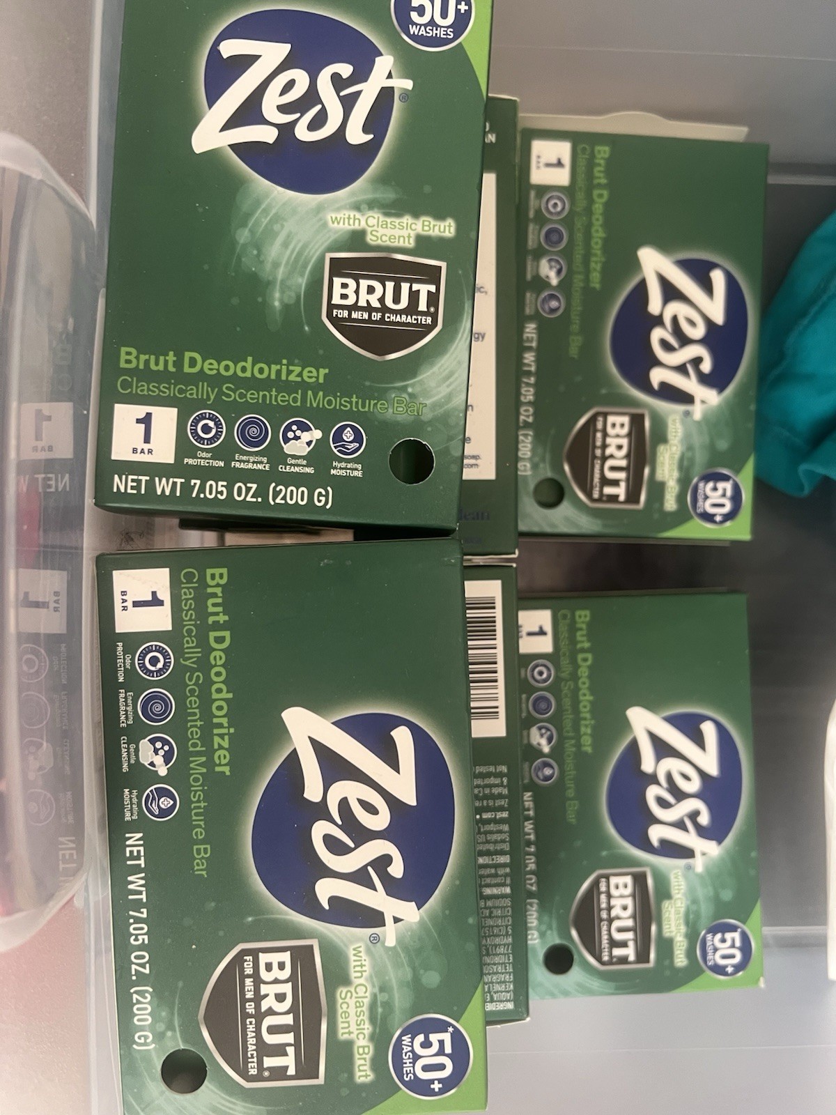 5x Lot Zest Brut Deodorizer Classically Scented Moisture Bar Soap 7.05 oz.