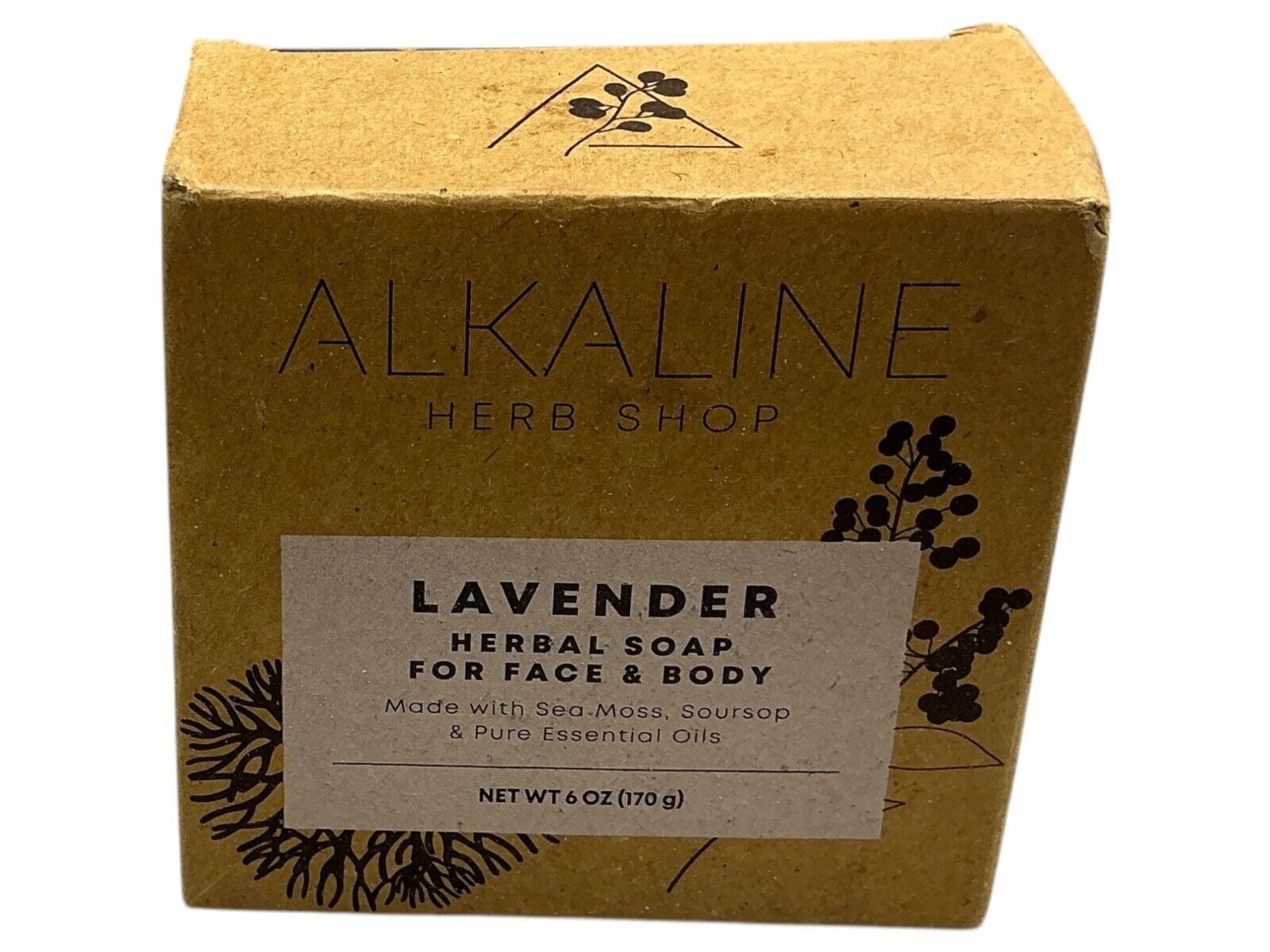 Alkaline Herb Shop Lavender Herbal Soap For Face & Body 6 Oz With Sea Moss