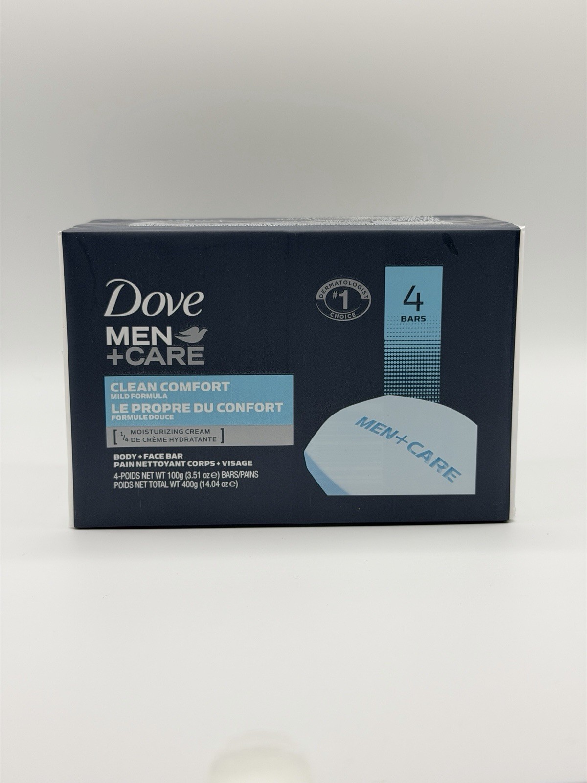 Dove Men+Care Clean Comfort Body & Face Bar Soap – 4pk -3.51oz Moisturizing