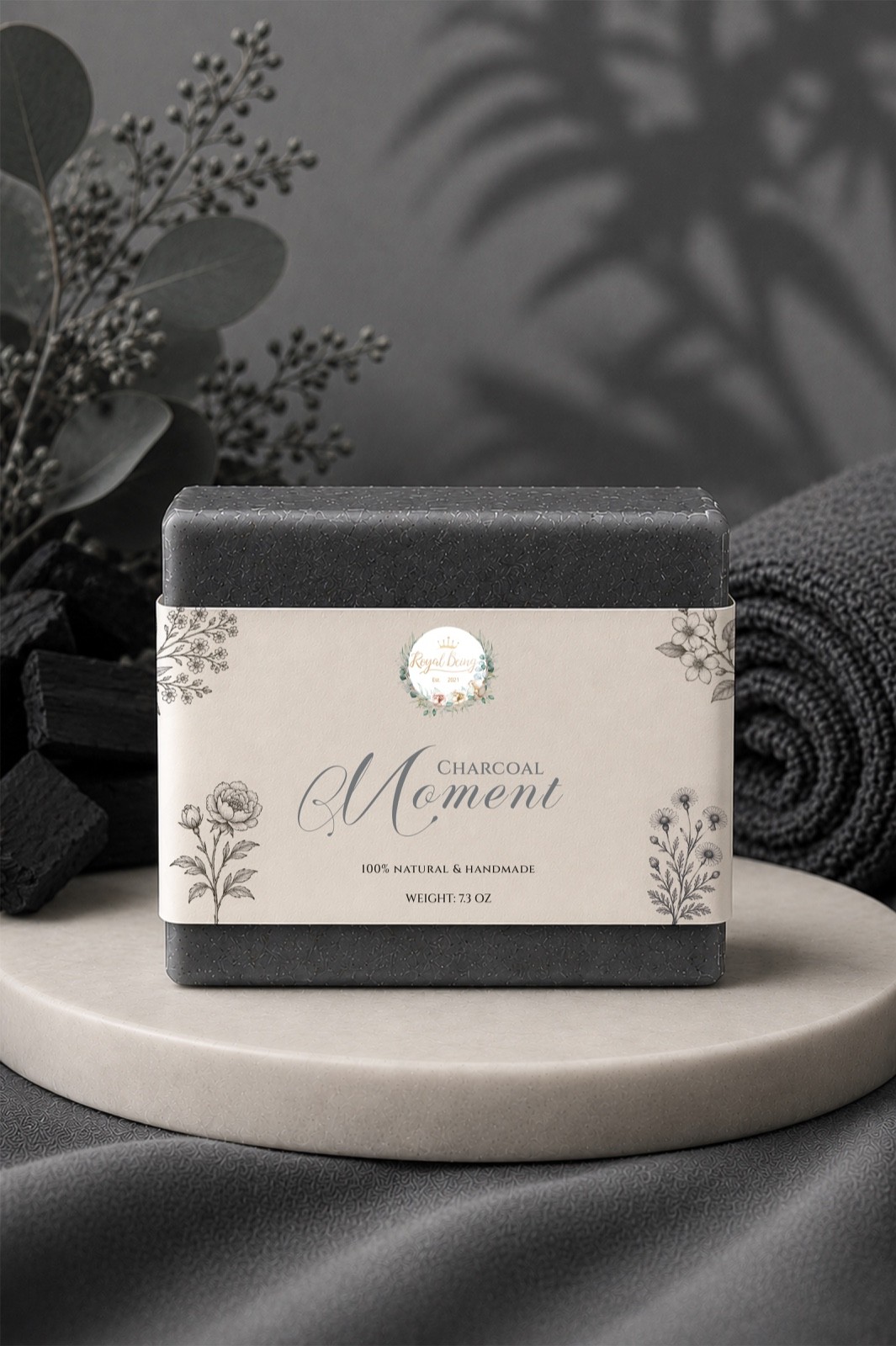 Charcoal herbal soap 7.3 oz