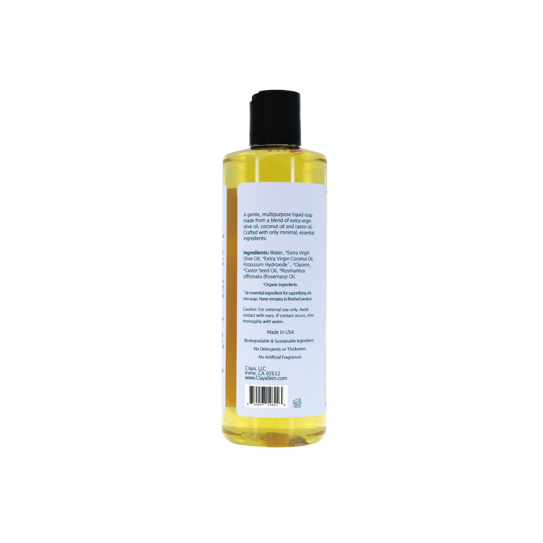 Liquid Castile Soap (Disc Cap) – Organic Ingredients, Gentle For Sensitive Skin