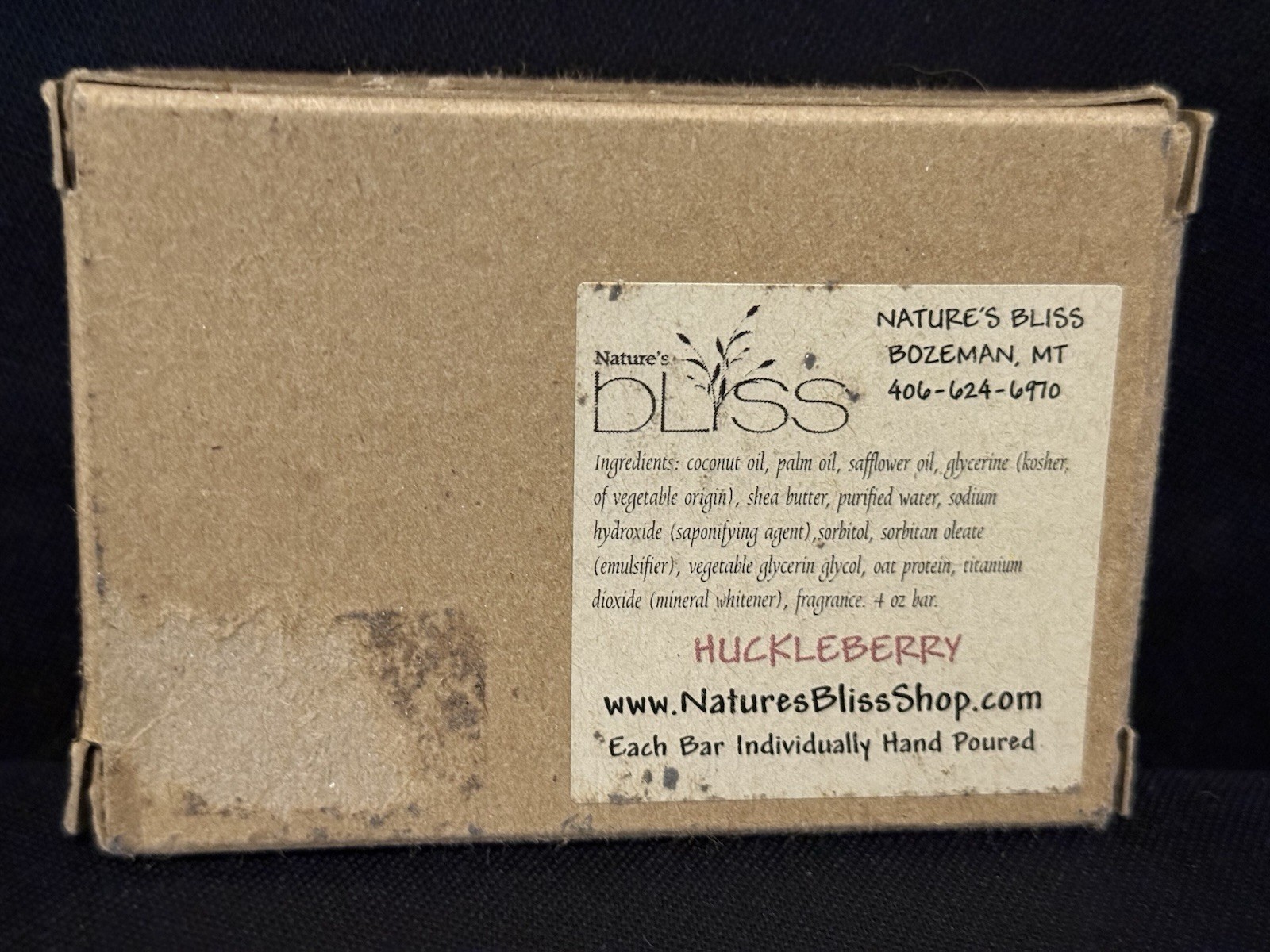 Nature’s Bliss Moisturizing Shea Butter Soap Bar MT Yellowstone Huckleberry