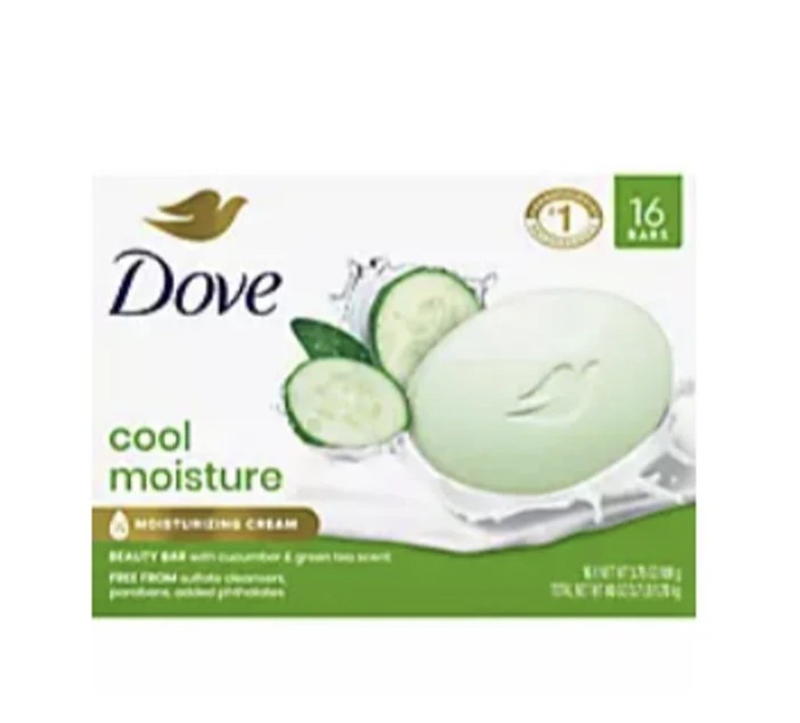 Dove Go Fresh Cool Moisture Bar 16ct 3.75oz Cucumber Green Tea Soap