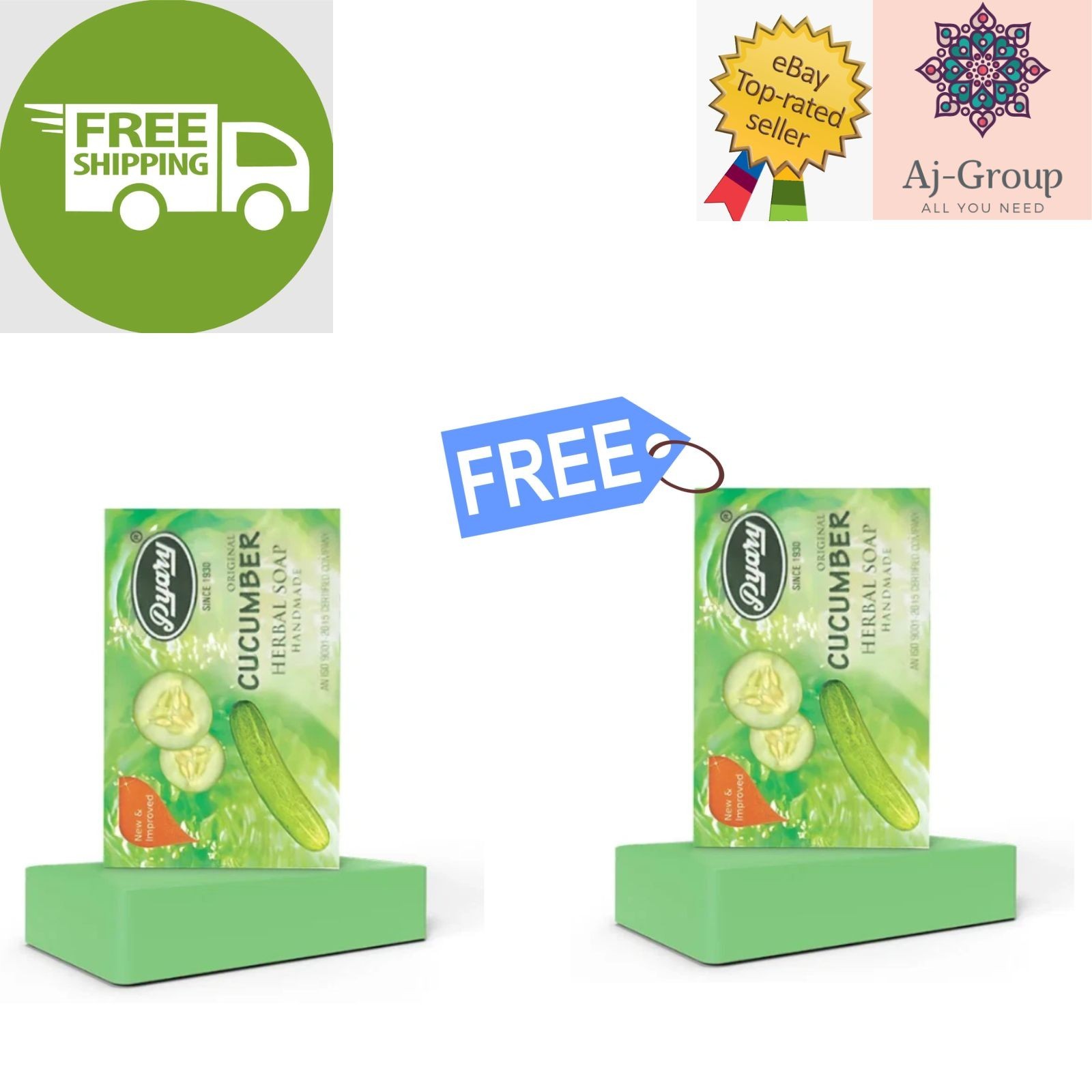 Indian Pyary Cucumber Herbal Soap – 75g Hand Made ⭐Buy 1 Get 1 FREE⭐