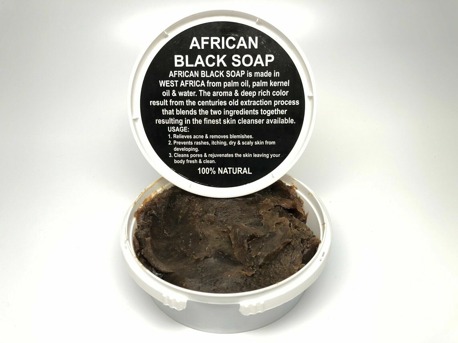 Raw African Black Soap Paste 8 oz – 100% Pure & Natural Unrefined Organic Ghana