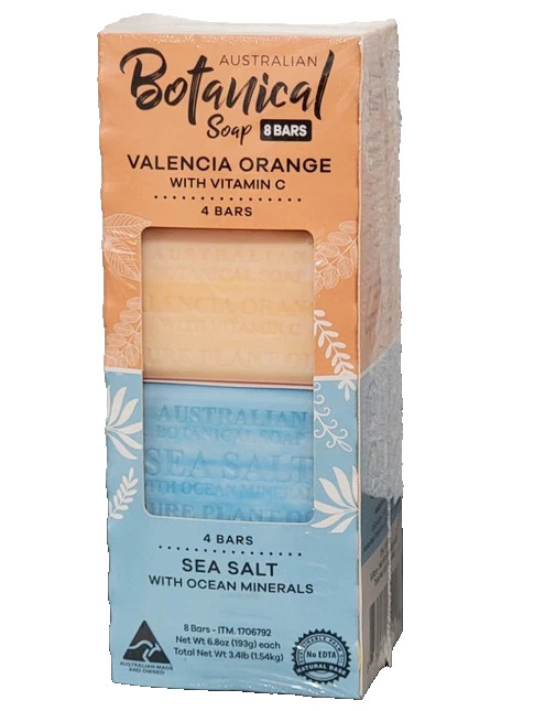 Australian Botanical Soap 8 Bars Valencia Orange Vitamin C Sea Salt Sealed Rare