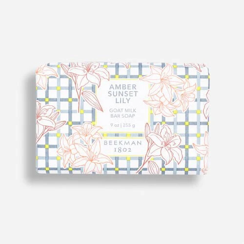BEEKMAN 1802 GOAT MILK BAR SOAP – AMBER SUNSET LILY (Full Size 9oz)