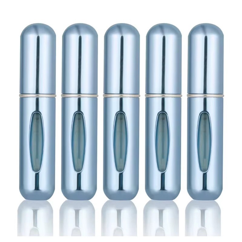 5 Pcs Refillable Travel Portable Perfume Atomizer Bottle Spray Pump Case 5/8 ML