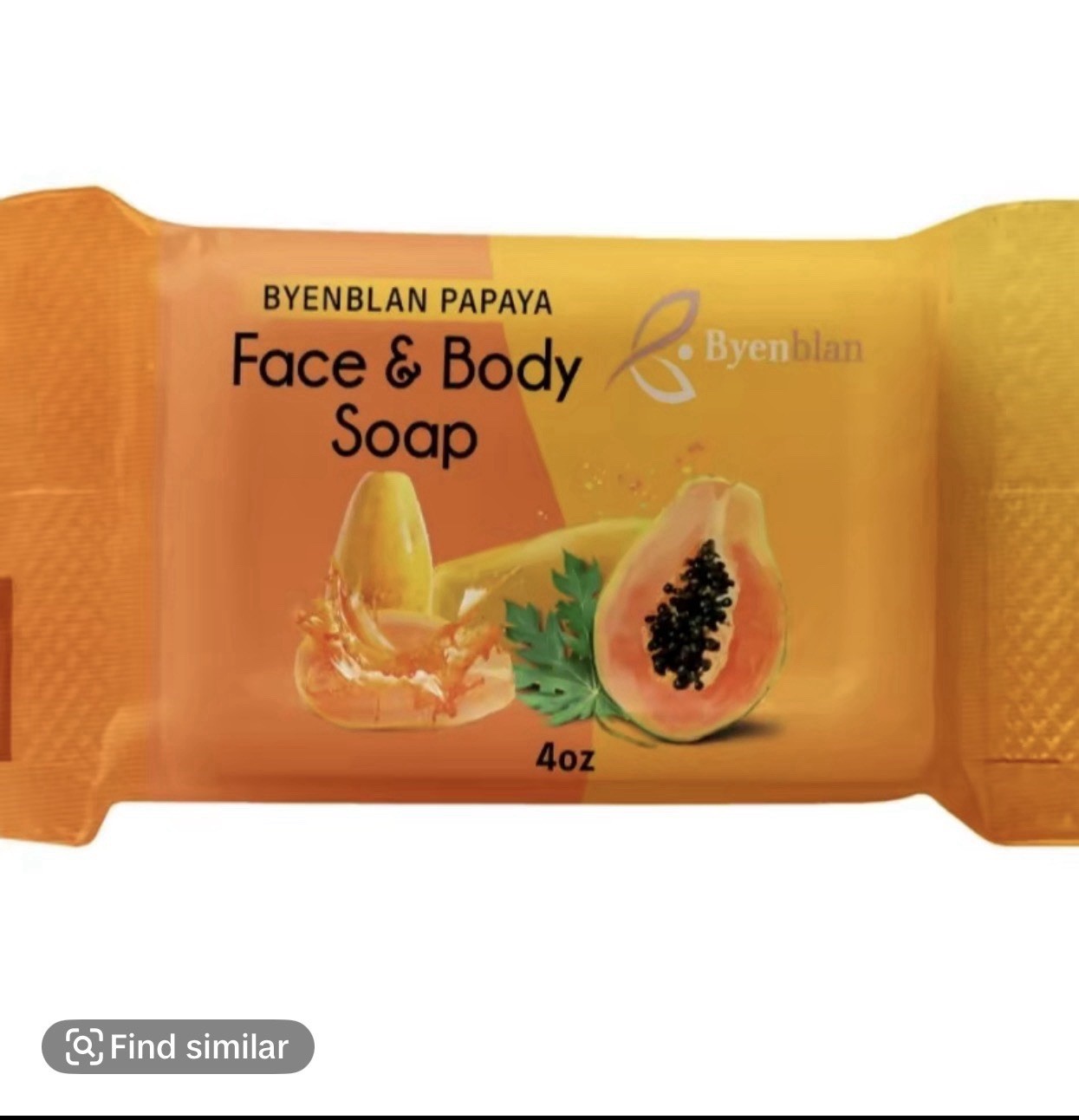 Byenblan Papaya Face & Body Soap Orange Scented 4oz Rectangular Bar